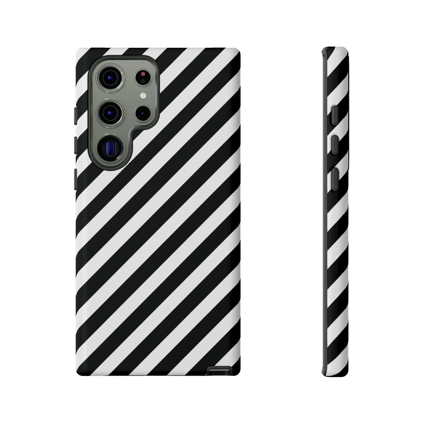 Black White Diagonal Phone Case Cover Protective Sleek Cell Phone Case Modern Smartphone Stylish - Samsung Galaxy S23