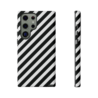 Black White Diagonal Phone Case Cover Protective Sleek Cell Phone Case Modern Smartphone Stylish - Samsung Galaxy S23
