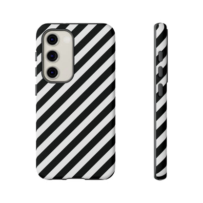Black White Diagonal Phone Case Cover Protective Sleek Cell Phone Case Modern Smartphone Stylish - Samsung Galaxy S23