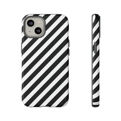 Black White Diagonal Phone Case Cover Protective Sleek Cell Phone Case Modern Smartphone Stylish - iPhone 14 / Matte