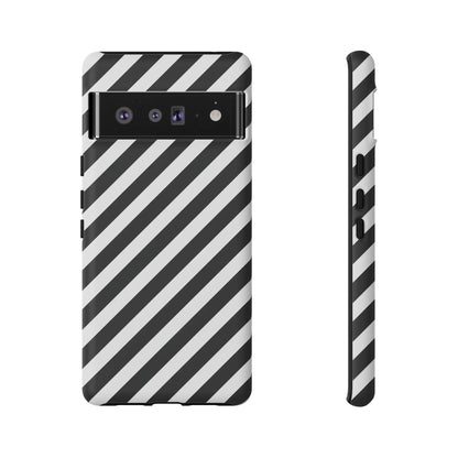 Black White Diagonal Phone Case Cover Protective Sleek Cell Phone Case Modern Smartphone Stylish - Google Pixel 6 Pro