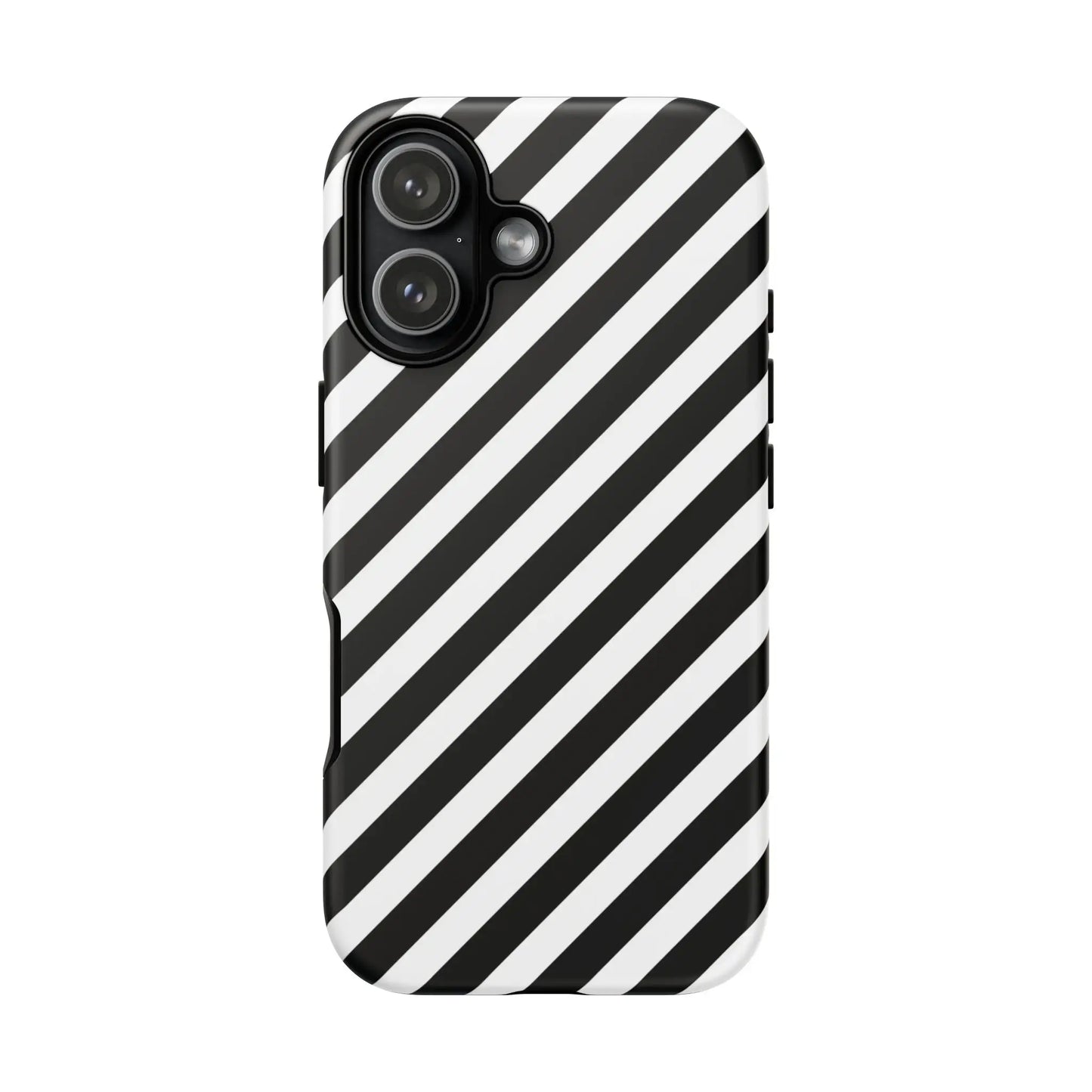 Black White Diagonal Phone Case Cover Protective Sleek Cell Phone Case Modern Smartphone Stylish - iPhone 17 / Matte