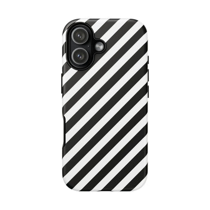 Black White Diagonal Phone Case Cover Protective Sleek Cell Phone Case Modern Smartphone Stylish - iPhone 17 / Matte