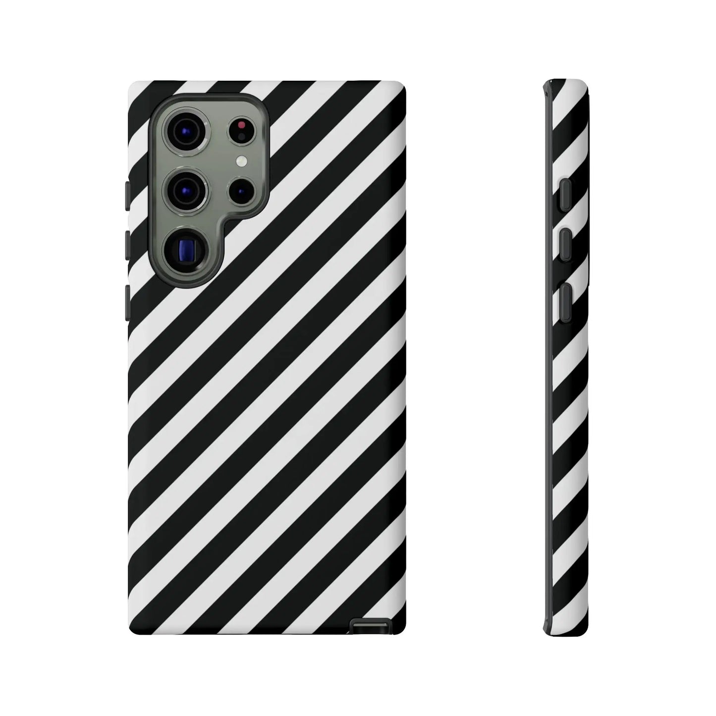 Black White Diagonal Phone Case Cover Protective Sleek Cell Phone Case Modern Smartphone Stylish - Samsung Galaxy S23