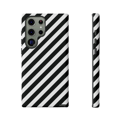 Black White Diagonal Phone Case Cover Protective Sleek Cell Phone Case Modern Smartphone Stylish - Samsung Galaxy S23