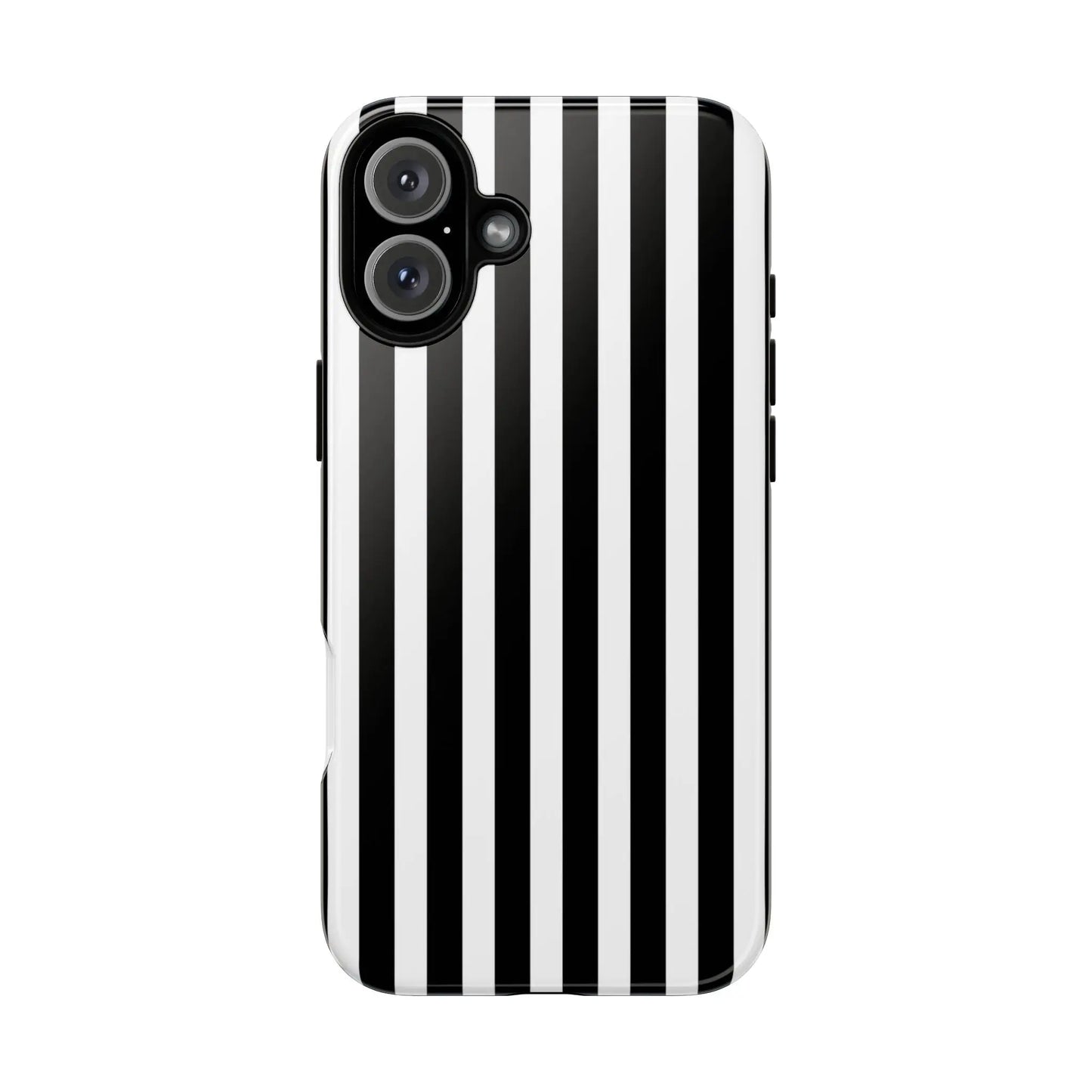 Black and white vertical stripe phone case cover for iphone samsung galaxy s24 and google pixel phones back side view