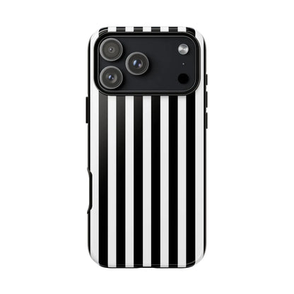 Black and white horizontal stripe phone case cover with sleek modern design for iphone samsung galaxy s24 and google pixel back