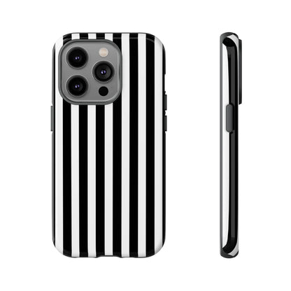Black white horizontal stripe phone case cover for iphone samsung galaxy s24 and google pixel phones with sleek design