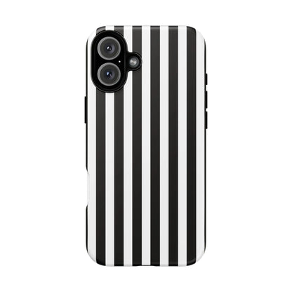 Black white horizontal stripe phone case cover with sleek modern design for iphone samsung galaxy s24 and google pixel back