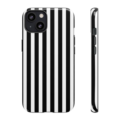 Black and white horizontal stripe phone case cover with sleek modern design for iphone samsung galaxy s24 and google pixel backs