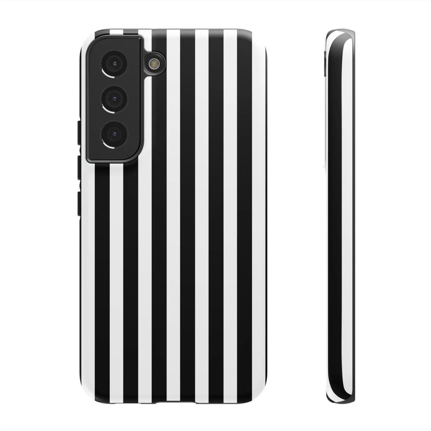 Black white horizontal stripe phone case cover for iphone samsung galaxy s24 and google pixel phones with sleek design