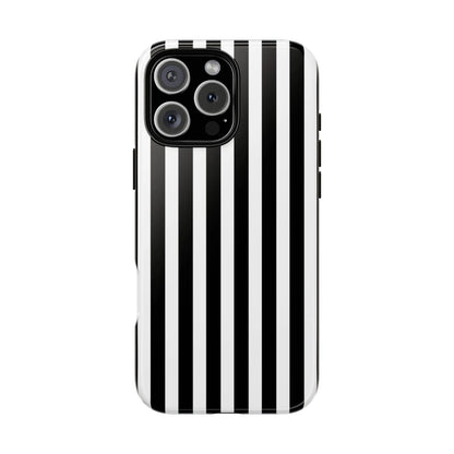 Black white horizontal stripe phone case cover with sleek modern design for iphone samsung galaxy s24 and google pixel back side