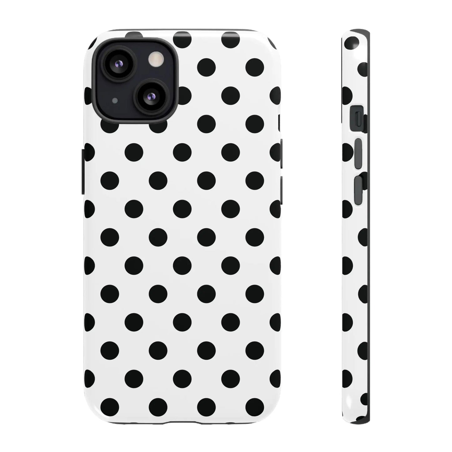 Black White Polka Dot Phone Case Cover. Phone accessories. - iPhone 13 / Glossy - Mobile Phone Cases