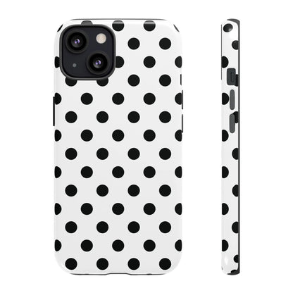 Black White Polka Dot Phone Case Cover. Phone accessories. - iPhone 13 / Glossy - Mobile Phone Cases