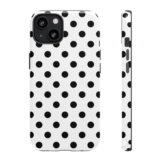 Black White Polka Dot Phone Case Cover. Phone accessories. - iPhone 13 / Glossy - Mobile Phone Cases