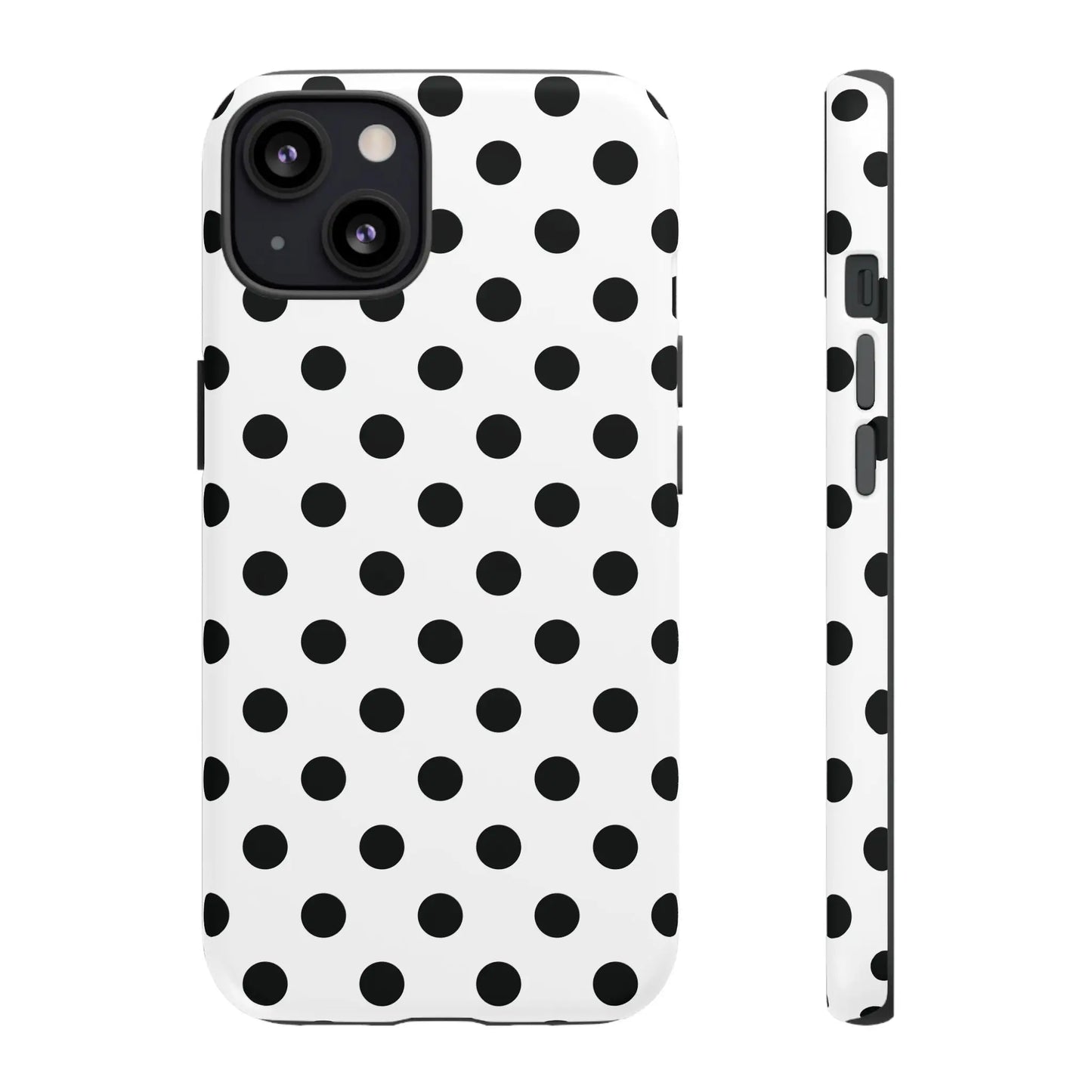 Black White Polka Dot Phone Case Cover. Phone accessories. - iPhone 13 / Matte - Mobile Phone Cases