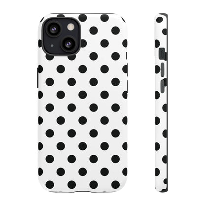 Black White Polka Dot Phone Case Cover. Phone accessories. - iPhone 13 / Matte - Mobile Phone Cases