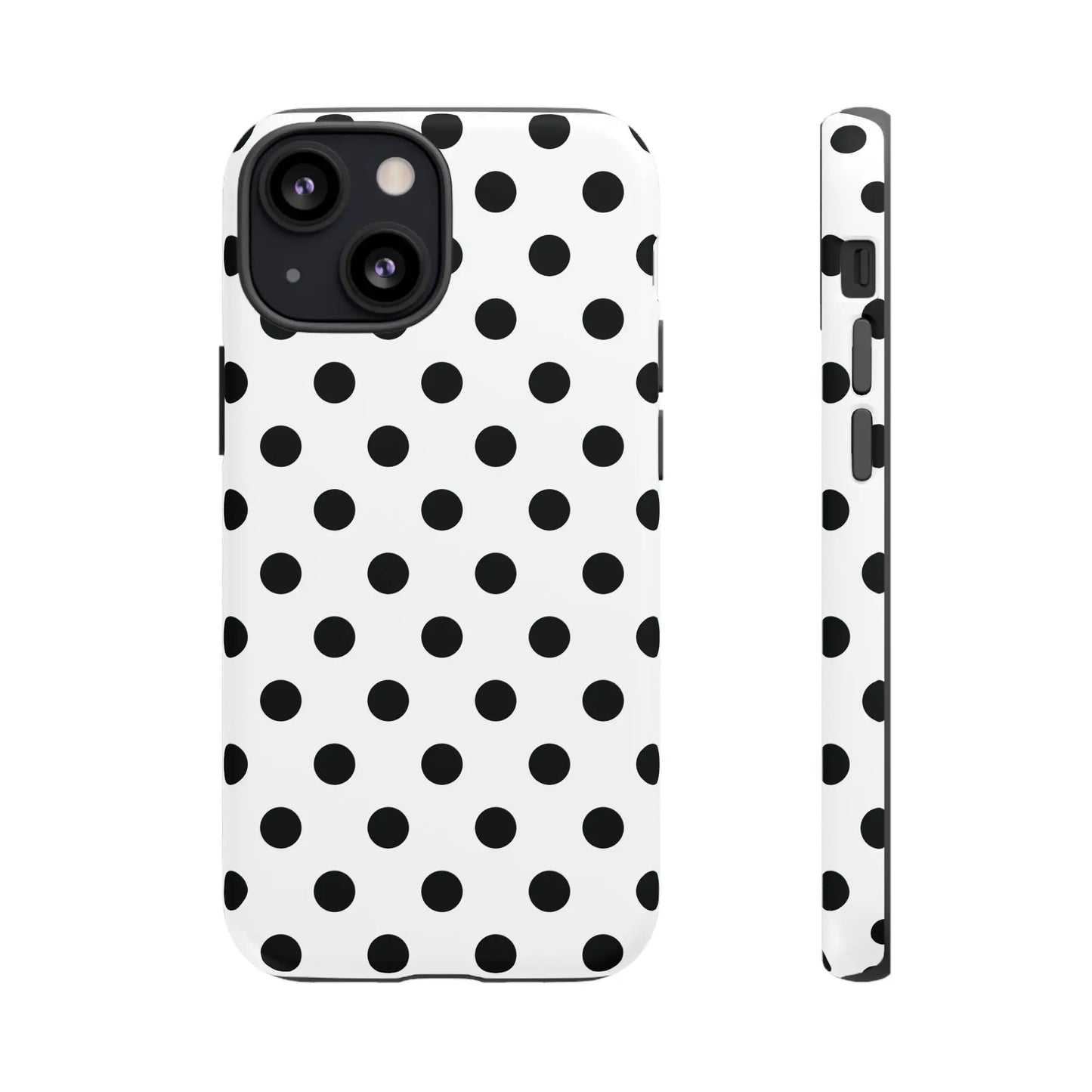 Black White Polka Dot Phone Case Cover. Phone accessories. - iPhone 13 Mini / Matte - Mobile Phone Cases