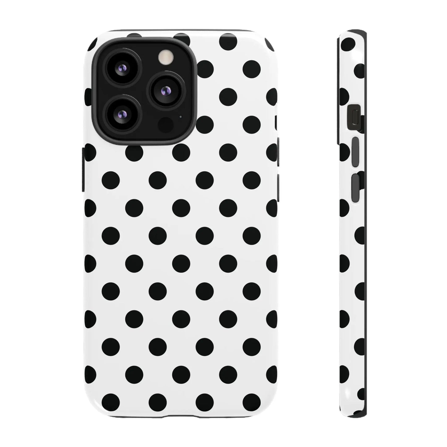 Black White Polka Dot Phone Case Cover. Phone accessories. - iPhone 13 Pro / Glossy - Mobile Phone Cases
