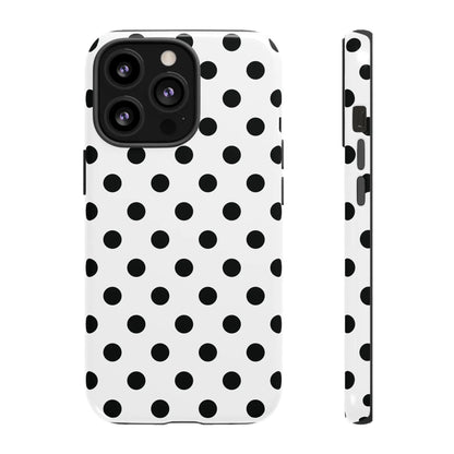 Black White Polka Dot Phone Case Cover. Phone accessories. - iPhone 13 Pro / Glossy - Mobile Phone Cases