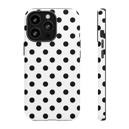 Black White Polka Dot Phone Case Cover. Phone accessories. - iPhone 13 Pro / Matte - Mobile Phone Cases