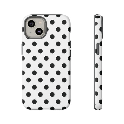 Black White Polka Dot Phone Case Cover. Phone accessories. - iPhone 14 / Matte - Mobile Phone Cases