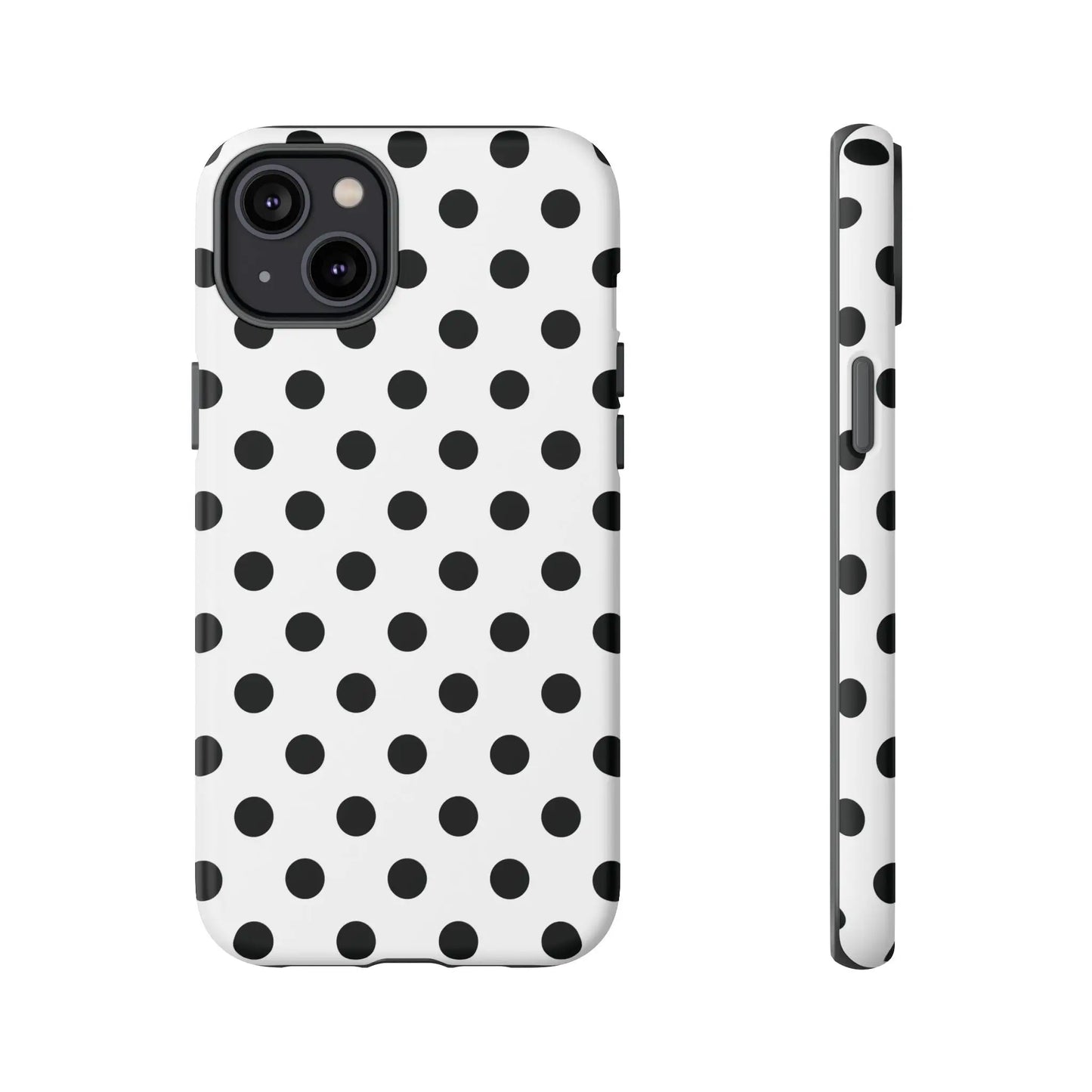 Black White Polka Dot Phone Case Cover. Phone accessories. - iPhone 14 Plus / Matte - Mobile Phone Cases