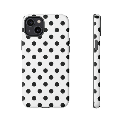 Black White Polka Dot Phone Case Cover. Phone accessories. - iPhone 14 Plus / Matte - Mobile Phone Cases