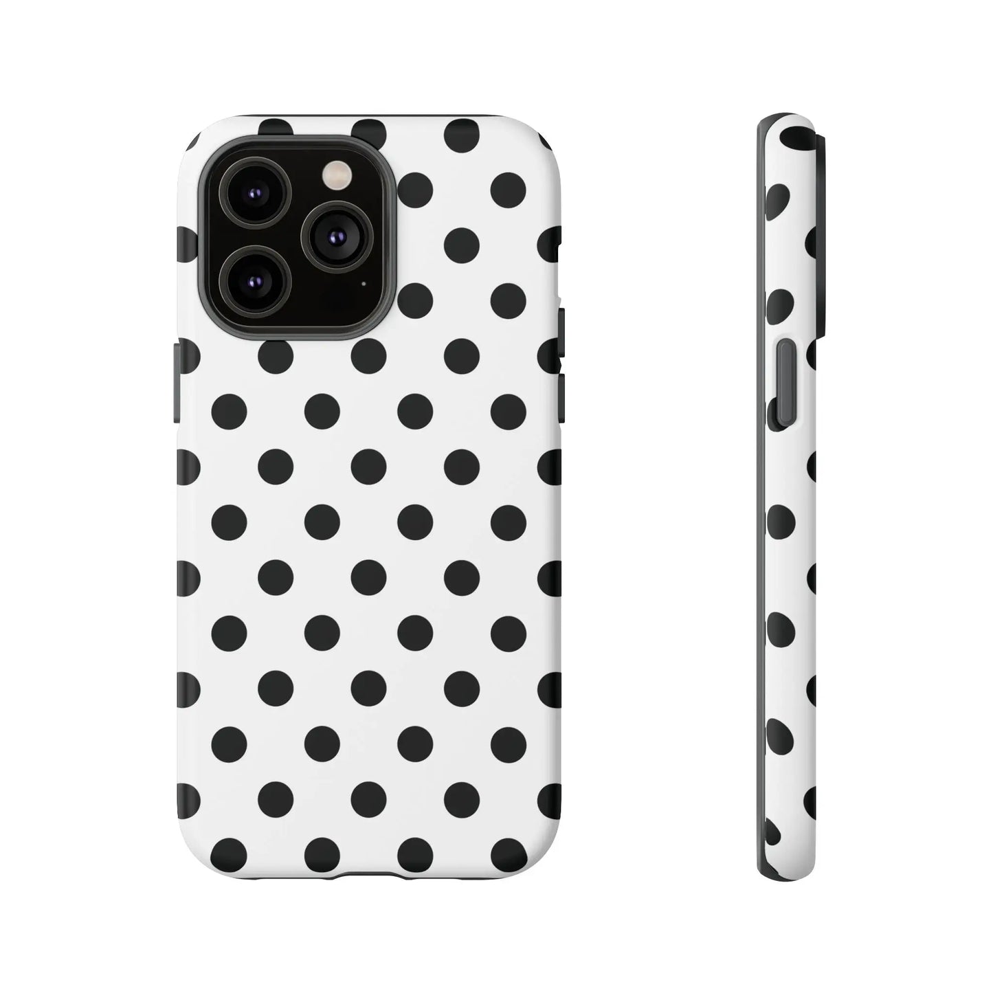 Black White Polka Dot Phone Case Cover. Phone accessories. - iPhone 14 Pro Max / Matte - Mobile Phone Cases