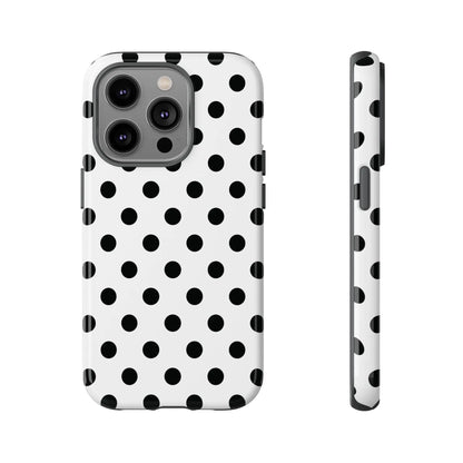 Black White Polka Dot Phone Case Cover. Phone accessories. - iPhone 14 Pro / Glossy - Mobile Phone Cases