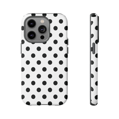 Black White Polka Dot Phone Case Cover. Phone accessories. - iPhone 14 Pro / Matte - Mobile Phone Cases