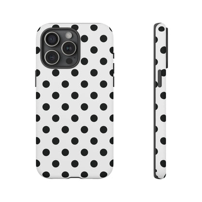 Black White Polka Dot Phone Case Cover. Phone accessories. - iPhone 15 Pro Max / Matte - Mobile Phone Cases