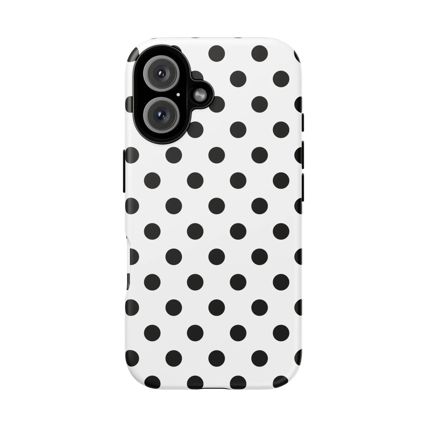 Black White Polka Dot Phone Case Cover. Phone accessories. - iPhone 16 / Matte - Mobile Phone Cases