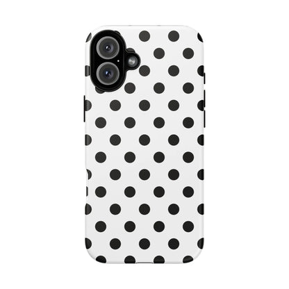 Black White Polka Dot Phone Case Cover. Phone accessories. - iPhone 16 Plus / Matte - Mobile Phone Cases