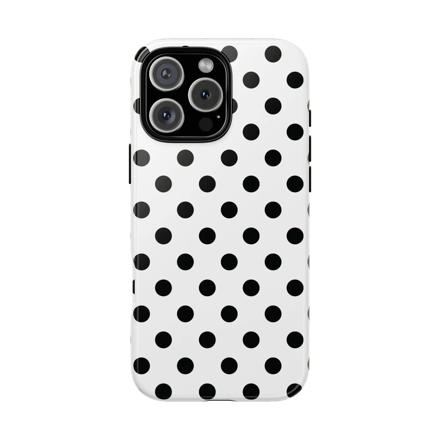 Black White Polka Dot Phone Case Cover. Phone accessories. - iPhone 16 Pro Max / Glossy - Mobile Phone Cases