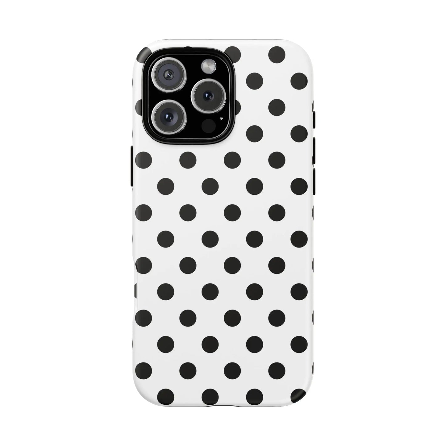 Black White Polka Dot Phone Case Cover. Phone accessories. - iPhone 16 Pro Max / Matte - Mobile Phone Cases