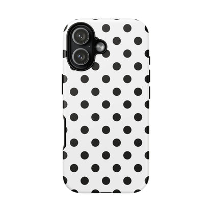 Black White Polka Dot Phone Case Cover. Phone accessories. - iPhone 17 / Matte - Mobile Phone Cases