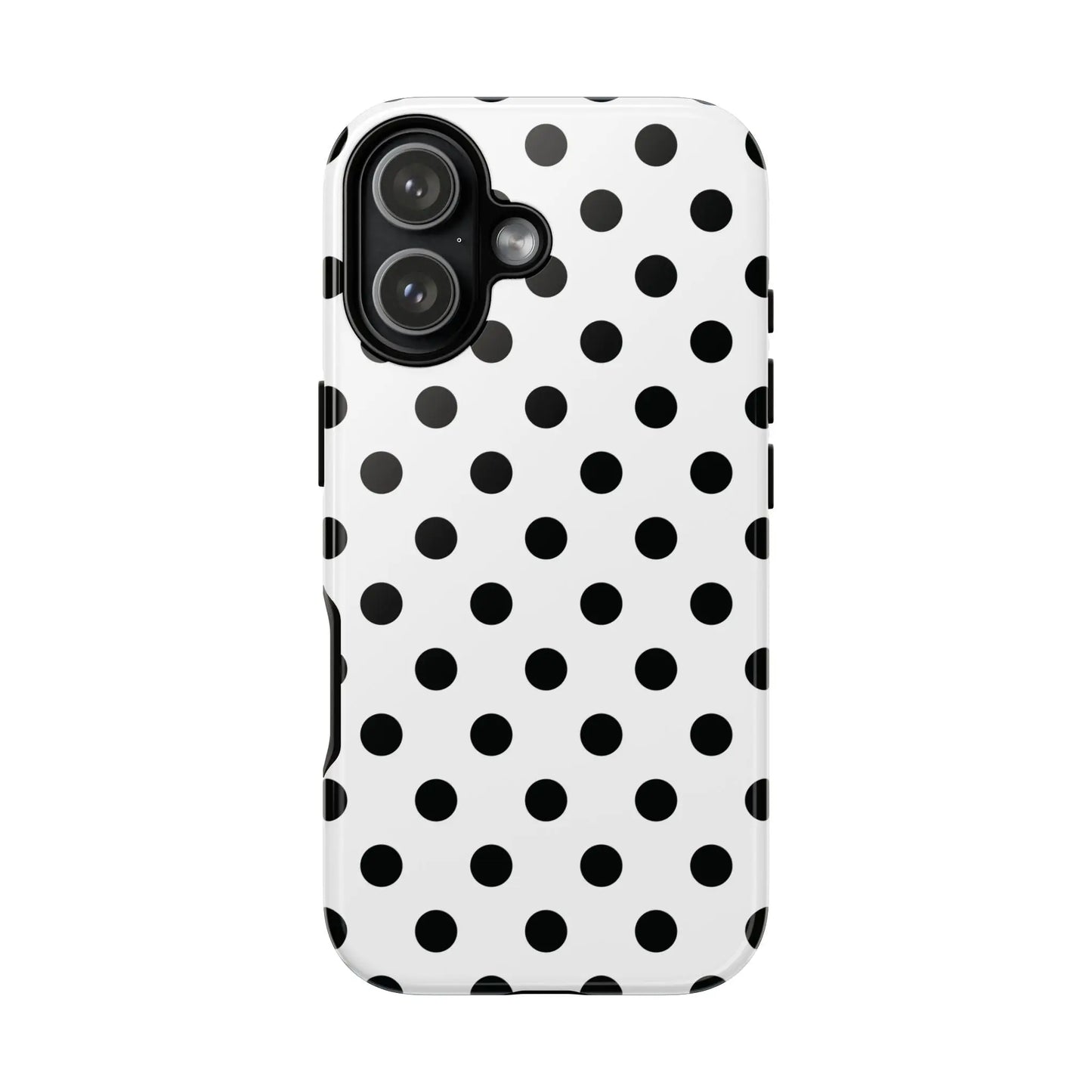 Black White Polka Dot Phone Case Cover. Phone accessories. - iPhone 17 / Glossy - Mobile Phone Cases