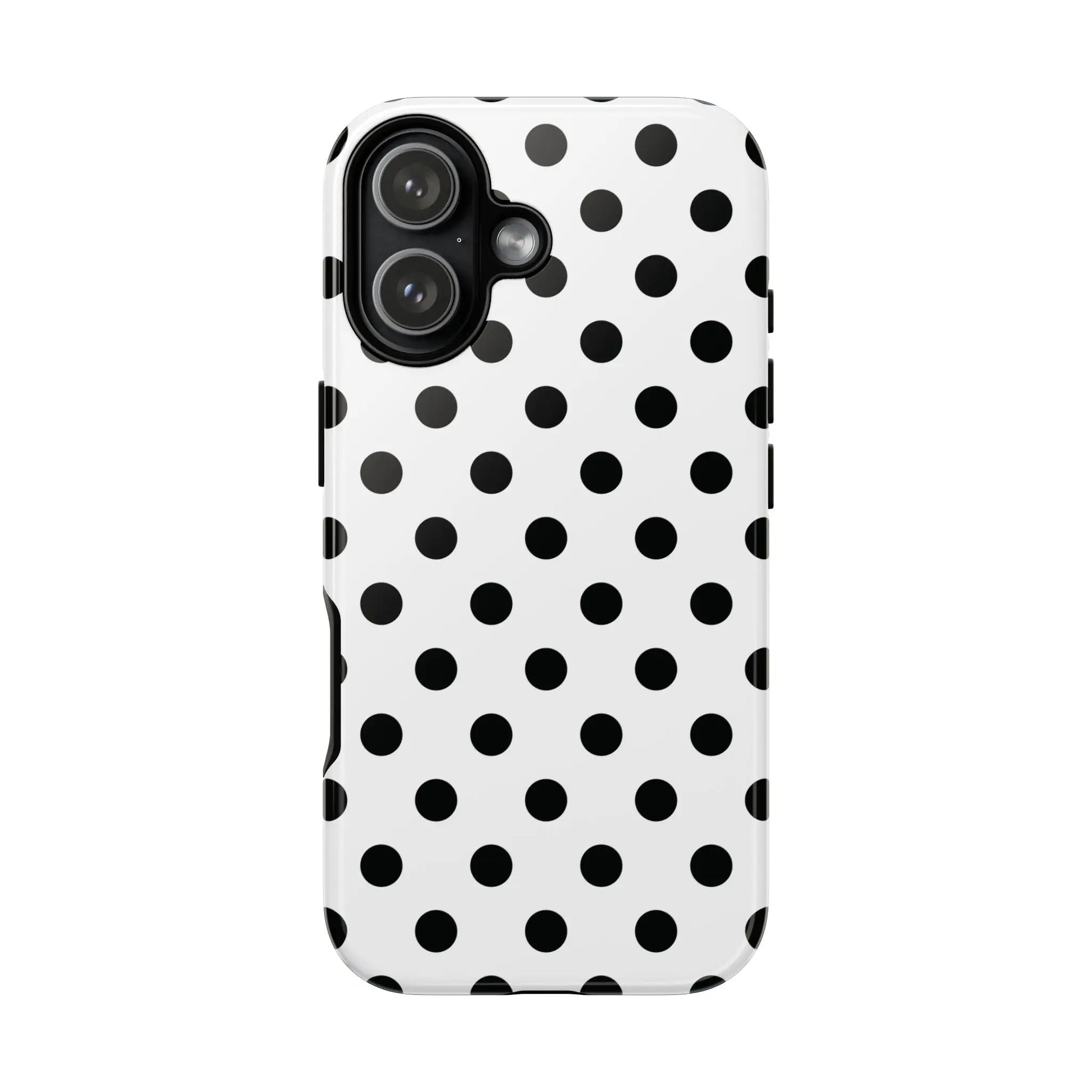 Black White Polka Dot Phone Case Cover. Phone accessories. - iPhone 17 / Glossy - Mobile Phone Cases