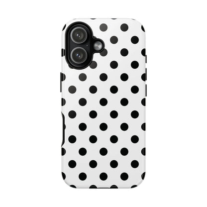 Black White Polka Dot Phone Case Cover. Phone accessories. - iPhone 17 / Glossy - Mobile Phone Cases