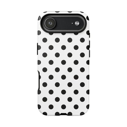 Black White Polka Dot Phone Case Cover. Phone accessories. - iPhone 17 Air / Matte - Mobile Phone Cases