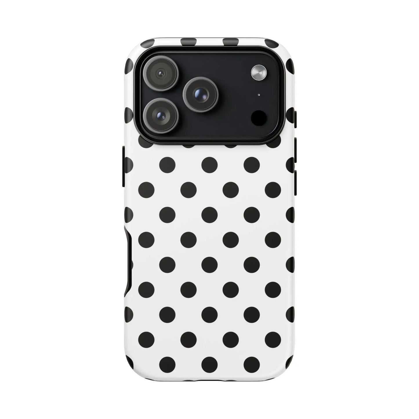 Black White Polka Dot Phone Case Cover. Phone accessories. - iPhone 17 Pro / Matte - Mobile Phone Cases