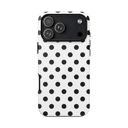 Black White Polka Dot Phone Case Cover. Phone accessories. - iPhone 17 Pro Max / Matte - Mobile Phone Cases