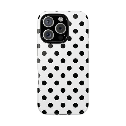 Black White Polka Dot Phone Case Cover. Phone accessories. - Mobile Phone Cases