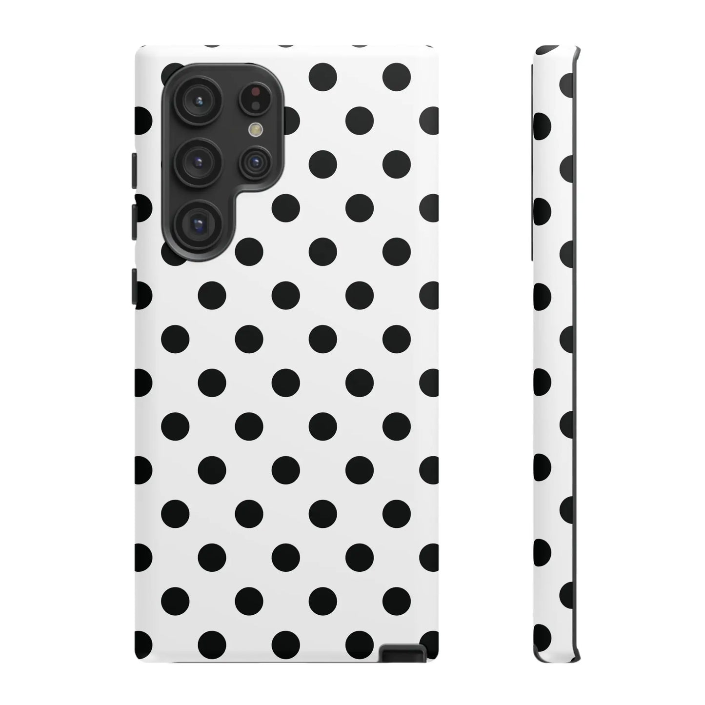 Black White Polka Dot Phone Case Cover. Phone accessories. - Samsung Galaxy S22 Ultra / Matte - Mobile Phone Cases