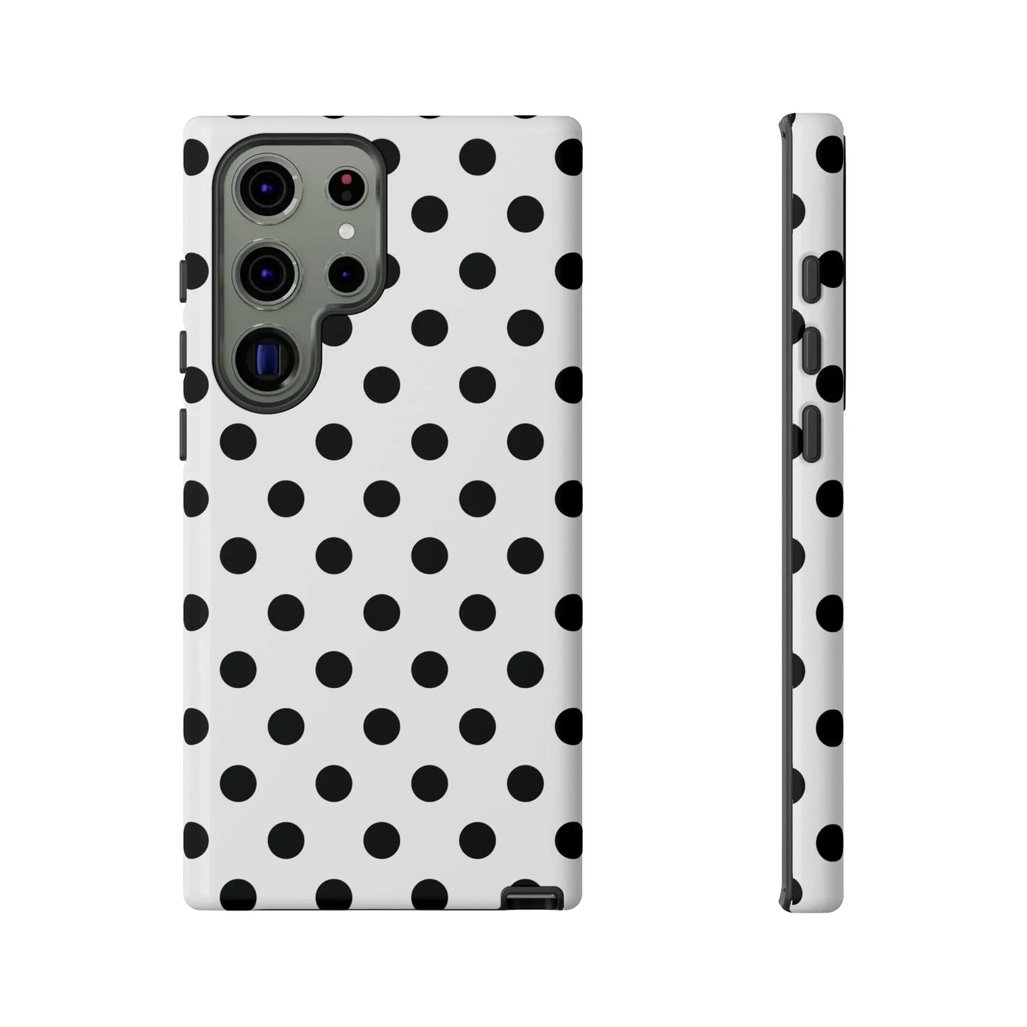 Black White Polka Dot Phone Case Cover. Phone accessories. - Samsung Galaxy S23 Ultra / Glossy - Mobile Phone Cases