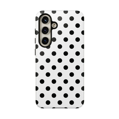 Black White Polka Dot Phone Case Cover. Phone accessories. - Samsung Galaxy S24 / Glossy - Mobile Phone Cases