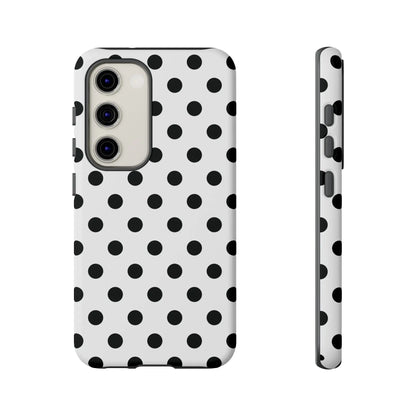 Black White Polka Dot Phone Case Cover. Phone accessories. - Samsung Galaxy S23 / Matte - Mobile Phone Cases