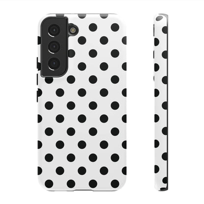 Black White Polka Dot Phone Case Cover. Phone accessories. - Samsung Galaxy S22 / Matte - Mobile Phone Cases