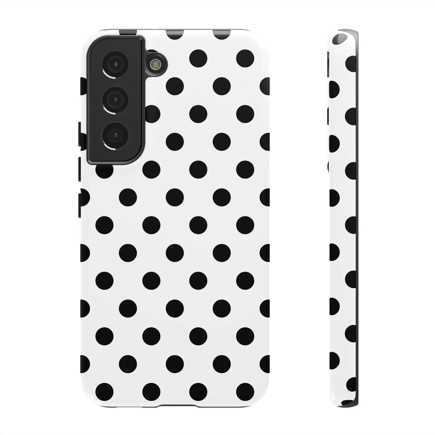 Black White Polka Dot Phone Case Cover. Phone accessories. - Samsung Galaxy S22 / Glossy - Mobile Phone Cases